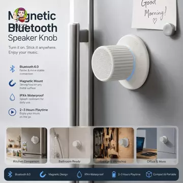 Loa Bluetooth TIEZI, Loa Bluetooth không dây mini di động, Giá đỡ điện thoại chống nước nhỏ gọn Tuổi thọ pin dài Loa Bluetooth mini Sử dụng tại nhà