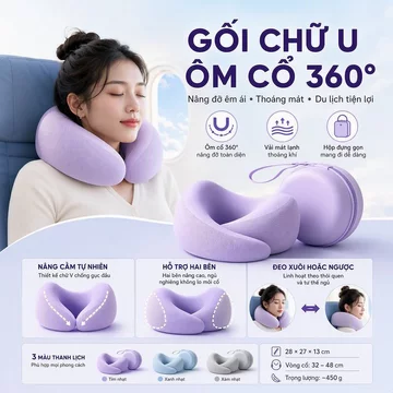 Gối Chữ U Gối Kê Cổ Gối Cổ Mút Nhớ Vải Lạnh Nâng Cằm Thoáng Khí Du Lịch Văn Phòng