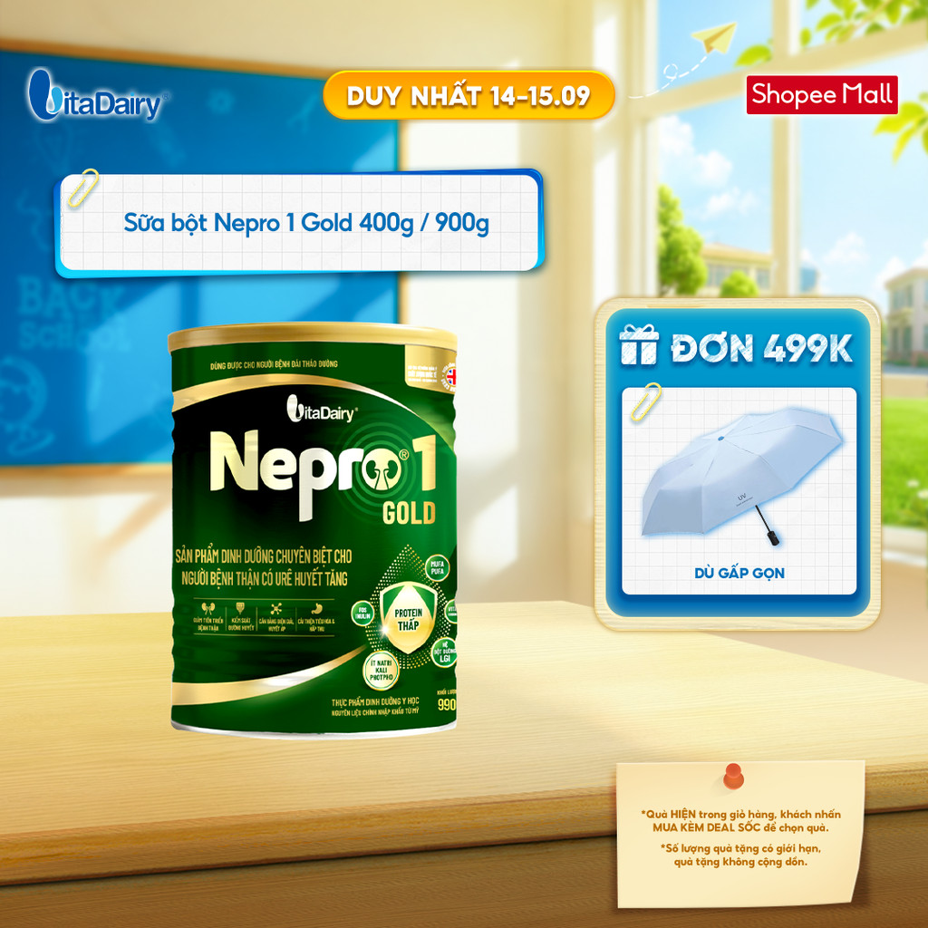 Sữa bột Nepro 1 Gold Lon 400g/900g - Phù hợp chế độ dinh dưỡng đặc biệt (dành cho người tiểu đường)