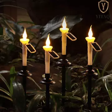 Đèn nến năng lượng mặt trời YITAQI, không thấm nước với giá đỡ nến Đèn sân vườn năng lượng mặt trời, Đèn năng lượng mặt trời Nến LED năng lượng mặt trời không cháy Đèn nến hai năng lượng mặt trời Đườn