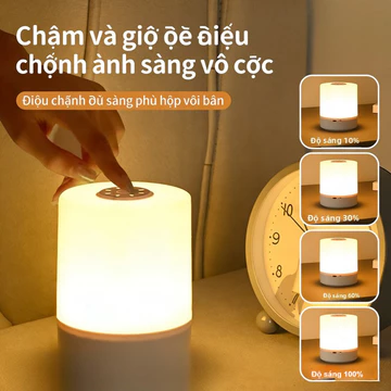 Đèn ngủ LED cảm ứng, Đèn ngủ cảm ứng 3 chế độ, Đèn ngủ mini sạc lại, Đèn ngủ LED điều chỉnh độ sáng, Đèn ngủ bảo vệ mắt