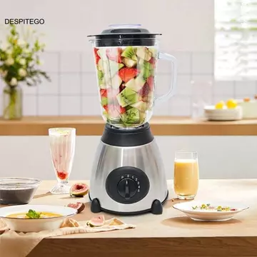 Máy xay sinh tố nước ép DESPITEGO, Máy ép trái cây máy xay sinh tố 1,5 L đa chức năng, Vỏ thép không gỉ dung tích lớn hiệu quả EU / US / UK Plug Máy xay sinh tố treo tường