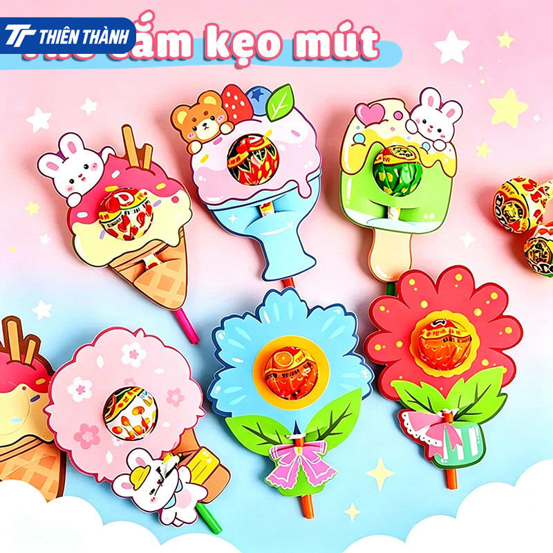Thẻ Kẹo Mút Thiên Thành Thiệp Gài Trang Trí Dễ Thương, Thẻ Cắm Kẹo Mút Hoạt Hình, Làm Quà Tặng Sinh Nhật, Tiệc Và DIY