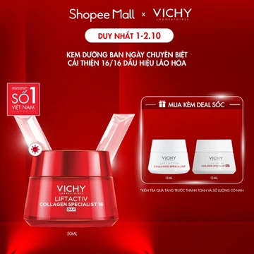 Kem dưỡng ngày Vichy Collagen 16 giúp da săn chắc, căng mịn, rạng rỡ, trẻ hóa da 50ml