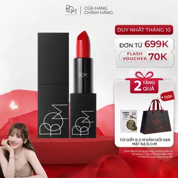 [Deal Độc Quyền] Son Thỏi Lì Lâu Trôi, Siêu Mịn B.O.M My Lipstick 3.5g, Son Thỏi Mềm Mịn, Bảo Vệ & Dưỡng Ẩm Môi