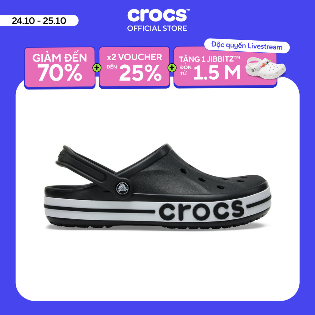 Giày Clog Unisex Crocs Bayaband - Black/White - 205089-066