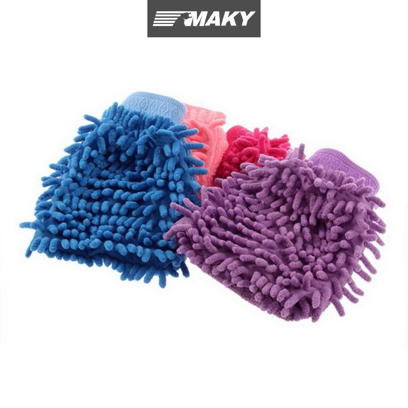 Newwellknownepic Good Auto Care 2 trong 1 Sợi siêu mịn Chenille Microfiber Rửa xe Găng tay Mitt Lưới mềm hỗ trợ để rửa xe và làm sạch VN