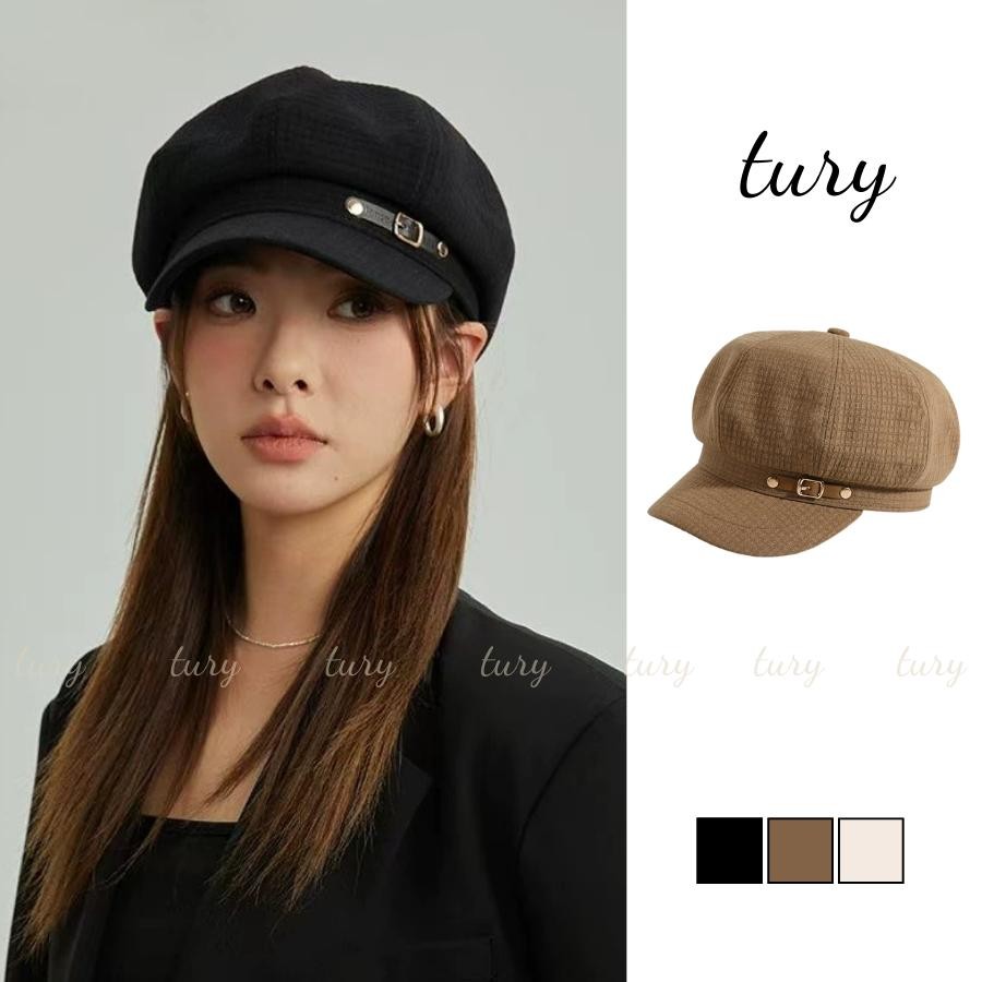 Mũ Beret Nữ -Tury - Mũ nồi bát giác phối khóa có mũ lưỡi trai - MN055