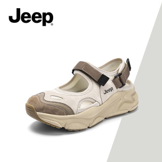 JEEP Mùa Hè Phong Cách Mới Nữ Mary Jane Sandal Cắt Laser Thoáng Khí Bao Mũi Giày Nữ Ngoài Trời