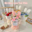 Bó Hoa Len Tai Thỏ, 3 Bông Hoa Hồng Len, Handmade Thủ Công, Quà Tặng Người Yêu