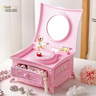 PlumHOUSE Vũ Công Xoay Cổ Điển Ballerina Piano Hộp Nhạc Trang Sức Người Tổ Chức Ballerina Gió Lên Hộp Nhạc Lưu Trữ Người Tổ Chức Có Gương VN