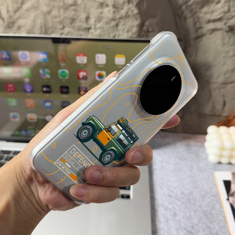 Ốp điện thoại cứng xe SUV địa hình Micro Matte Half Wrap cho Honor Magic 8 / 7 Pro 6 5 Honor 300 Pro 200 90 GT Pro Huawei Mate 70 Mate 60 Pro Mate 50 Mate 40 Ốp Honor chống sốc