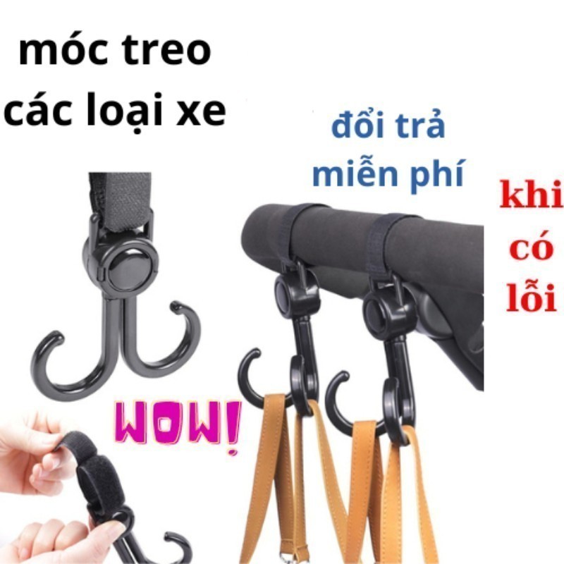 M8 Móc Đôi Treo Đồ Đa Năng Gắn Xe Đẩy, Xe Đạp, Ôtô Xoay 360 Độ Chống Rơi Tiện Dụng MALAN(2 con)