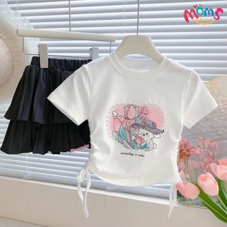 ÁO Thun NgắN Tay MớI Cho Bé GáI VớI ThiếT Kế DâY RúT ThờI Trang Phù HợP áO Thun Bé GáI
