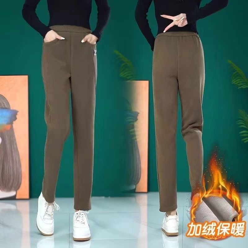 quần giữ nhiệt nữ Quần thường ngày thu đông mới, ấm áp, chất nhung dày cao cấp, ôm body