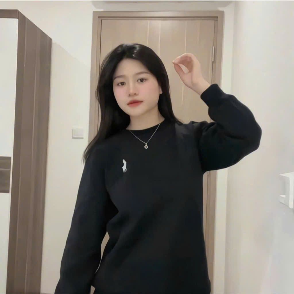 Áo nỉ sweater cổ tròn dài tay mùa đông họa tiết con ngựa đẹp mắt