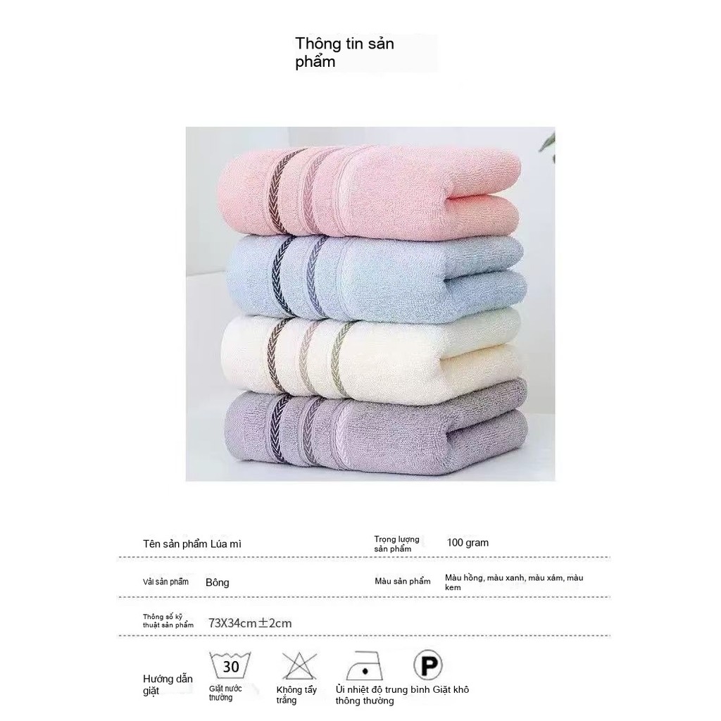 Khăn 100% cotton nguyên chất, thấm hút tốt, thích hợp để rửa mặt và lau các bề mặt khác nhau.