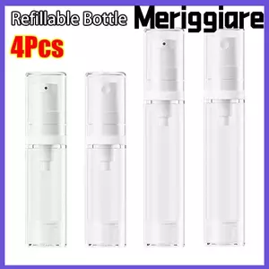 MERIGGIARE 3 / 4 Chai có thể nạp lại du lịch, Máy bơm ép Chai xịt dưỡng da rỗng, 5-15ML di động có hộp đựng mỹ phẩm