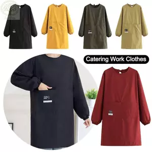 Tạp dề nhà bếp AMBU, Yếm nướng bánh chống bẩn màu trơn, Quần áo làm việc phục vụ ăn uống không thấm nước thoáng khí bền bỉ cho nhà bếp gia đình