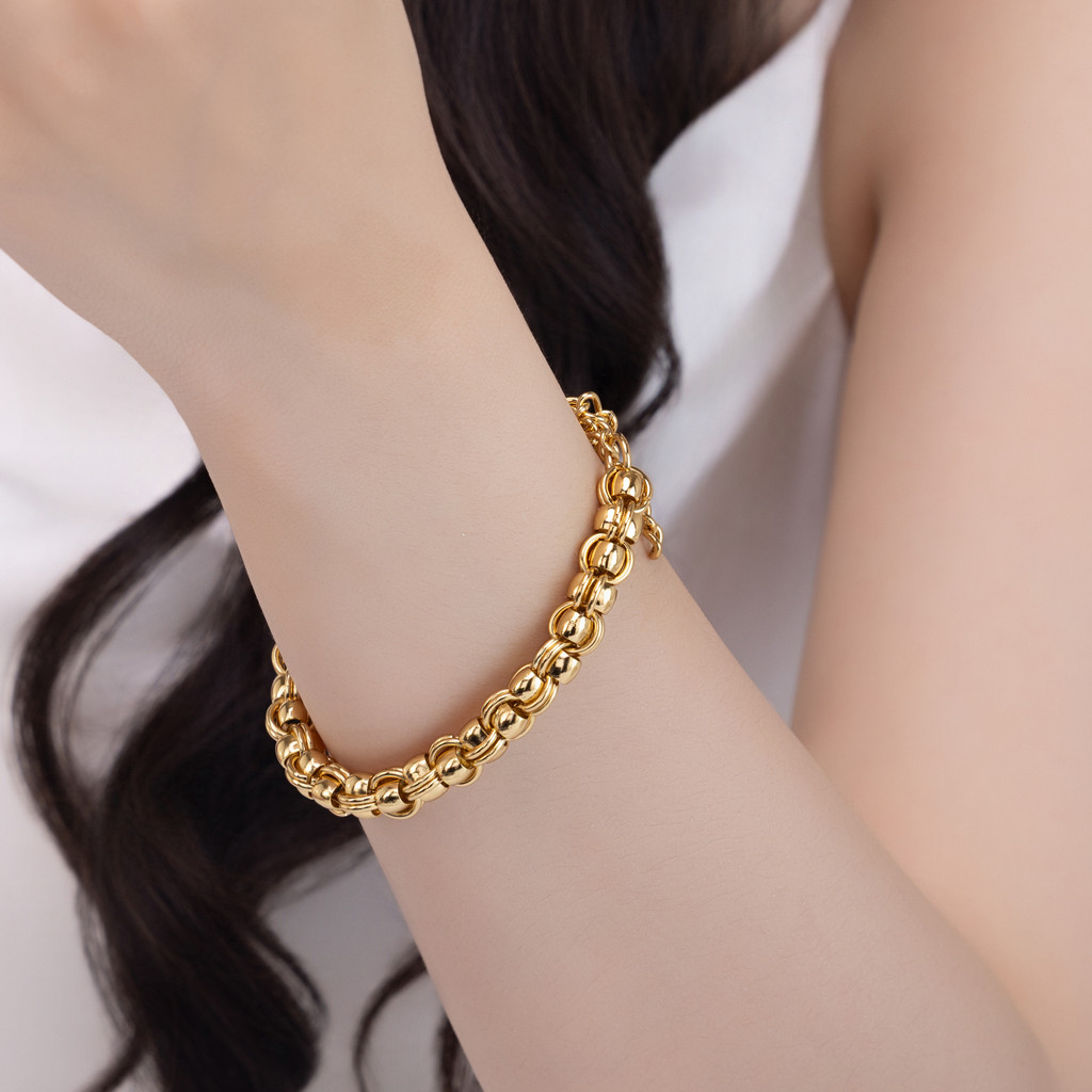 Lắc Tay Nữ Sphere Rhythm Mạ Vàng Cao Cấp Phong Cách Hiện Đại Nổi Bật Dễ Phối Trang Sức DOJI AFBN10007600KK1