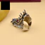 Một thế giới| Punk Nam Cubic Zirconia Kẻ Sọc Khắc Đầu Rồng Nhẫn Trang Sức Dự Tiệc