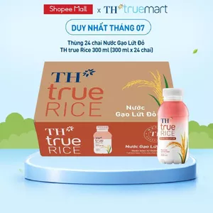 Thùng 24 Chai Nước Gạo Lứt Đỏ TH true RICE milk 300ml (24 Chai)