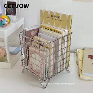 GETVOW Giỏ Để Bàn Đen Bạc Hồng Bền Đẹp Văn Phòng Để Bàn Sắp Xếp Trang Điểm Phân Loại Lưu Trữ