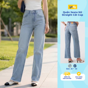 Quần jeans nữ Yody straight cắt cúp TRA WCJE26A004