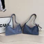 SQ11 Túi đeo vai denim mới mùa hè 2026 Nhật Bản sức chứa lớn đi lại phong cách thể thao túi xách thông thường