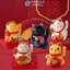 FANIELLAPOWELL Lucky Cat Bức tượng nhỏ, Wave Hand Đồ trang trí ô tô Nhật Bản, Quà tặng Dễ thương Năm sáng tạo vẫy tay Công sở mèo may mắn