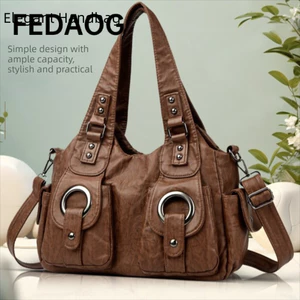 Túi xách FEDAOG, Túi Tote cổ điển bằng da Pu, Túi đeo vai đa chức năng dung tích lớn mềm mại dành cho nữ