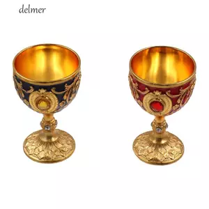 Kính DELMER, Cốc kim loại cổ điển dập nổi chống vỡ, Tiệc thánh Chalice phong cách đính kim cương trang trí