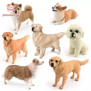 PWSEND Các bức tượng nhỏ thú cưng thực tế, giống như thật Chó bông Shiba Inu Corgi Đồ trang trí chó, Mô phỏng PVC tinh tế Trang trí máy tính để bàn cho thú cưng