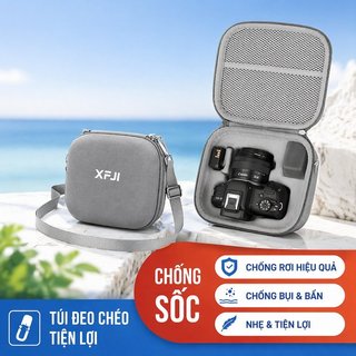 Túi Đựng Máy Ảnh Canon R50 PU Chống Sốc Chống Nước Túi Đeo Chéo Bảo Vệ Ống Kính