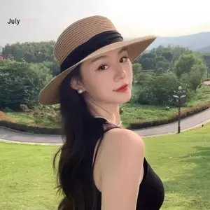 JULYHOT Mũ Rơm Đi Biển Nữ Thời Trang Pháp Flat Top Mũ Chống Nắng Vành Rộng Chống Tia UV Cho Kỳ Nghỉ Du Lịch Massivedeals