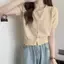 JULYHOT Thời Trang Tròn Ne Nút Dệt Kim Tay Ngắn Cardigan Áo Thun Nữ Massivedeals