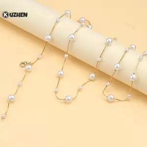 KUZHEN Phụ Kiện Ins Gợi Cảm Nguyên Chất Desire Phong Cách Giả Ngọc Trai Eo Dây Xích Nữ Thời Trang Đơn Giản Kim Loại Dây Xích Cơ Thể HOT