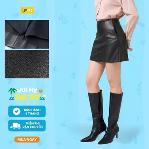 Chân váy da nữ YODY dáng chữ A 8 mảnh CVN7175