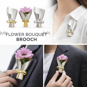 JUIC Trâm cài hoa có thể đeo được, Kẹp bó hoa quần áo Mini có thể đeo được, Phụ kiện thời trang Vintage DIY Bình hoa nghệ thuật Trâm cài tiệc cưới