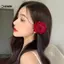 KUZHEN Retro Hoa Hồng Đỏ Hoa Tóc Cho Nữ Nhân Tạo Kẹp Tóc Bên Kẹp Barrette Mũ Đội Đầu Cho Cô Dâu Cưới Phụ Kiện Tóc HOT