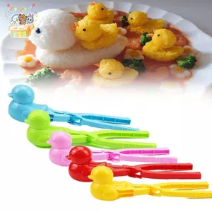 Khuôn Làm Cơm Hình Chữ Du Dễ Thương Kẹp Trẻ Em Nhựa Ngoài Trời Du Rice Mold DIY Snowball Maker Khuôn Sushi Có Tay Cầm ELWW