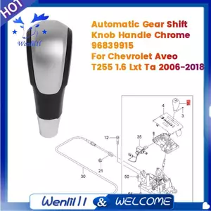 Tay cầm núm chuyển số tự động Chrome 96839915 Dành cho Aveo T255 1.6 T / A 2006-2018 Bóng ném sang số