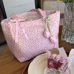 Túi Đeo Vai WANYEDI, Túi Xách Hoa In Hoa Hồng, Quà Tặng Dung Tích Lớn Thêu Chữ Túi Tote Nữ
