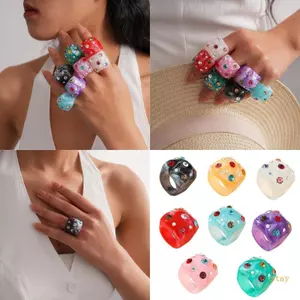 Ở lại Vòng hình dạng gấp độc đáo Chất liệu nhựa nhẹ Trang trí Phụ kiện mặc dự tiệc với kim cương giả sáng