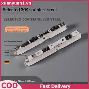 XUAN Con lăn cửa trượt bằng thép không gỉ Nylon ròng rọc im lặng Bánh xe cửa sổ chống mài mòn hạng nặng cho tủ quần áo Cải tạo VN