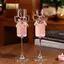 Luckyew Sáng Tạo Nơ Màu Hồng Champagne Kính Cao Lấp Lánh Cho Tiệc Gia Đình Ngày Lễ Và Đám Cưới TQ