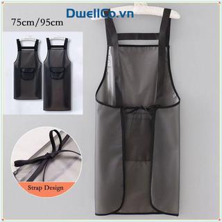 Tạp dề làm việc DWELLCO, Tạp dề nhà bếp chống dầu chống thấm nước, Tạp dề làm sạch màu đen trong suốt chống bụi bẩn PVC