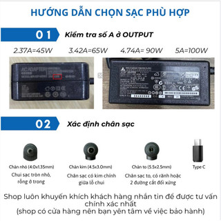 BJ Sạc 45w 65w 90w Laptop HP chân to chân nhỏ sạc HP Envy Elitebook Pavilion X360 Probook Compaq 100% Chính hãng