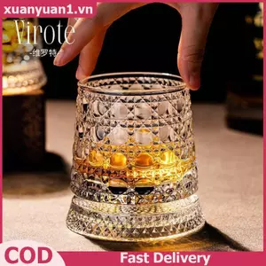 XUAN 2026 Kính Mới Xoay Whisky Kính Có Đế Thủy Tinh Xoay 360 Độ Pha Lê Rum Kính Cho Tiệc Cotail Uống VN