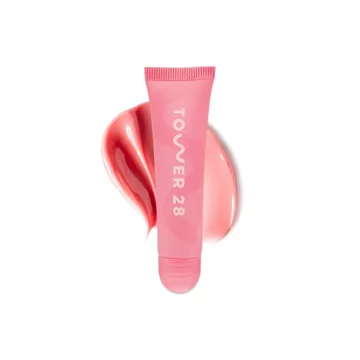 Son dưỡng môi Tower28 + Son môi bóng dưỡng ẩm + Mặt nạ môi ban đêm với dầu Jojoba và công thức mềm bơ hạt mỡ